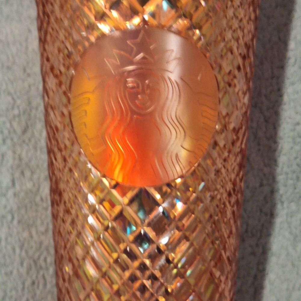 Starbucks Iridescent Rose Gold Pink Venti Tumbler 24 Oz No Straw 2021 NWT - Picture 2 of 5